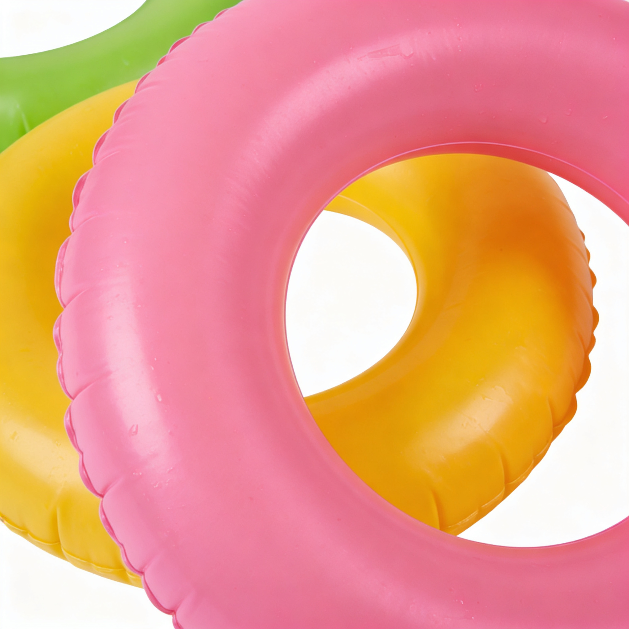 Edith Jac Piscina Gonfiabile a 3 Anelli, Rosa, Giallo, Verde, 114 x 25 cm, 57412